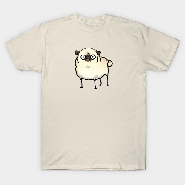 Angry Pug (fawn) T-Shirt by Inkpug